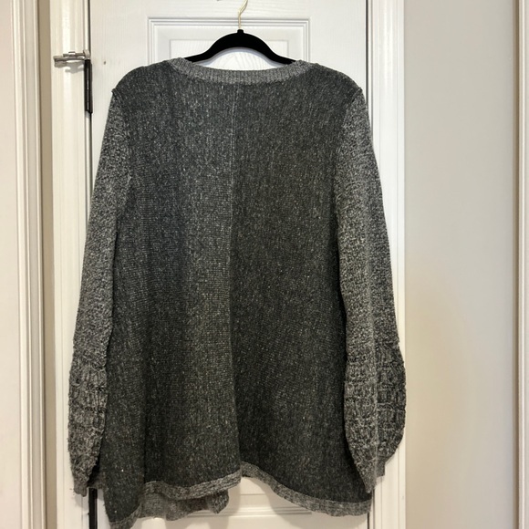 Knox Rose Gray and Red Crew Neck Sweater with Decorative Accents - Picture 4 of 4